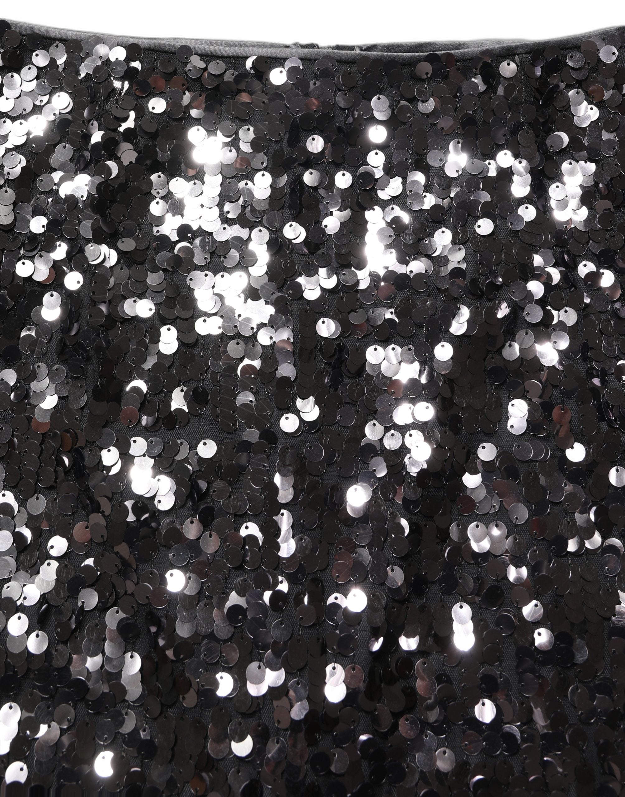 Sequinned Embellished Skirt — Brown