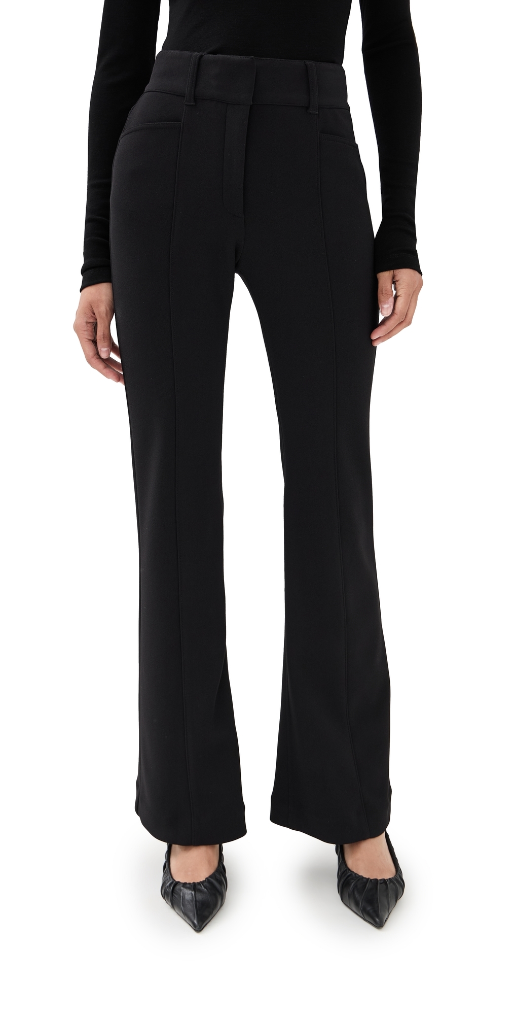 Kalea Pants in Compact Stretch Crepe Black