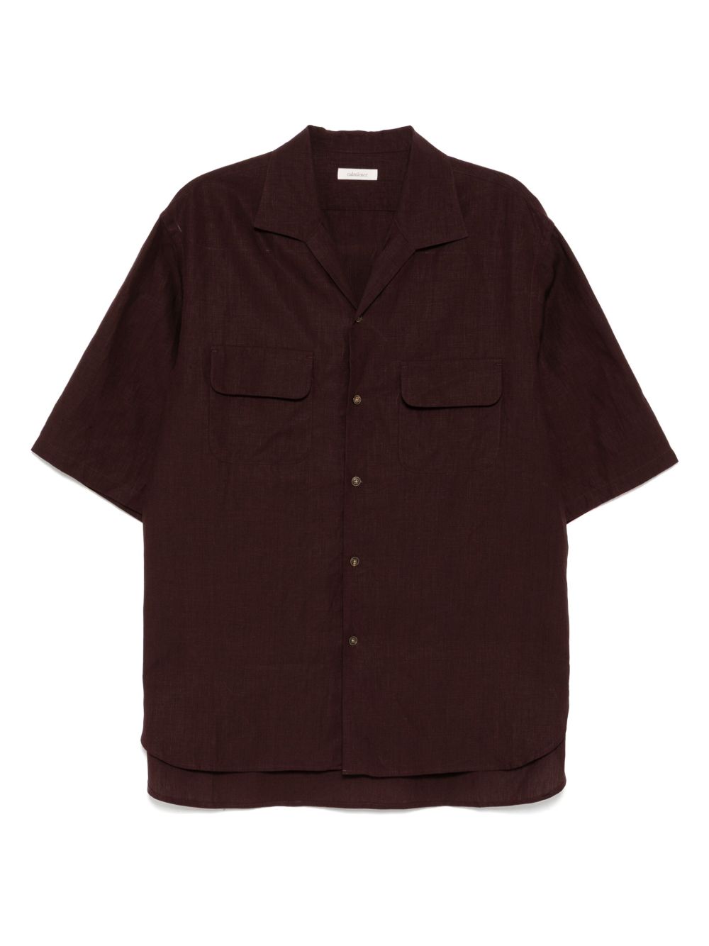 CALMLENCE open-collared shirt - Brown