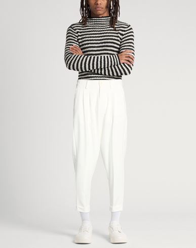 Man Pants White Size 28 Polyester, Viscose, Elastane