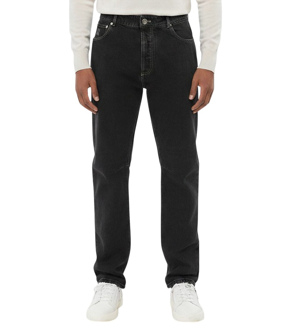 Black Straight Mid Rise Jeans