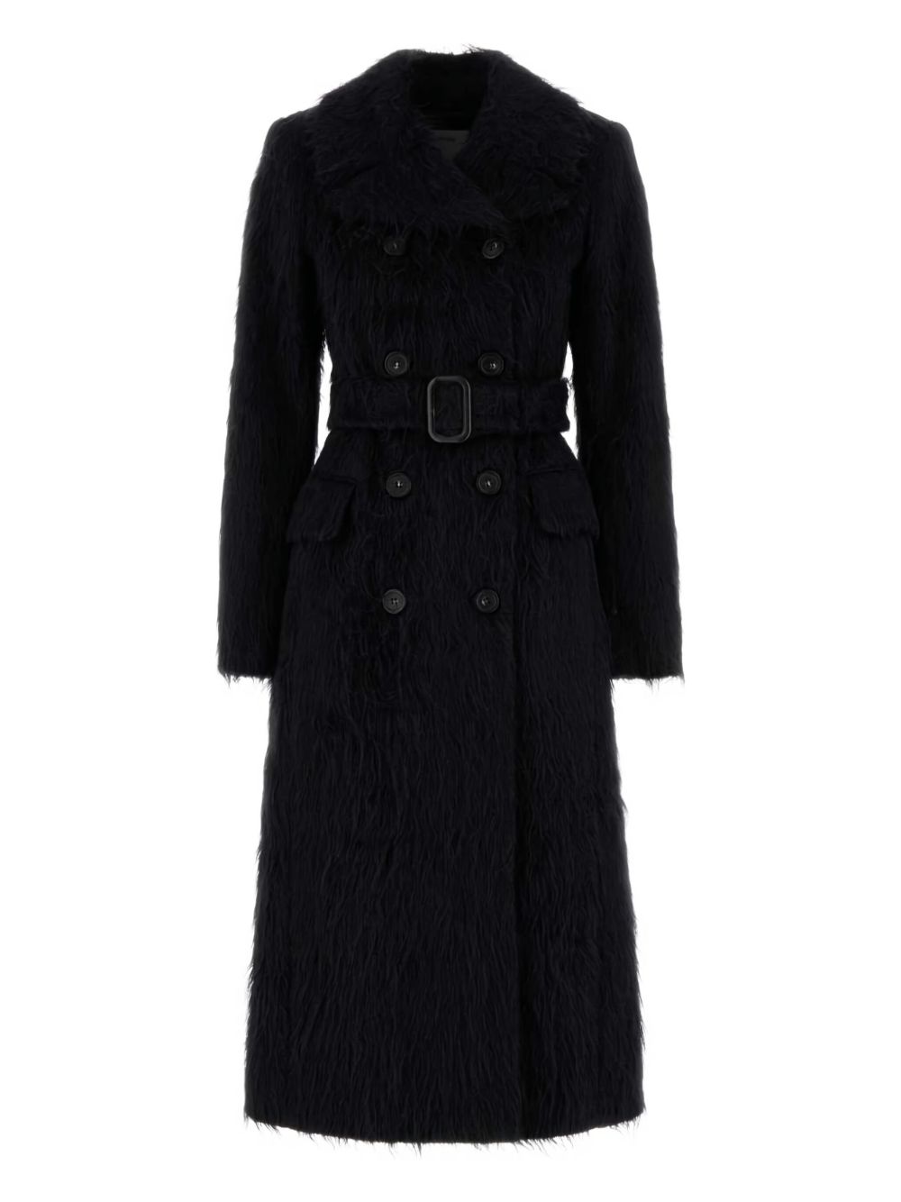 Sportmax Modico faux-fur belted coat - Black