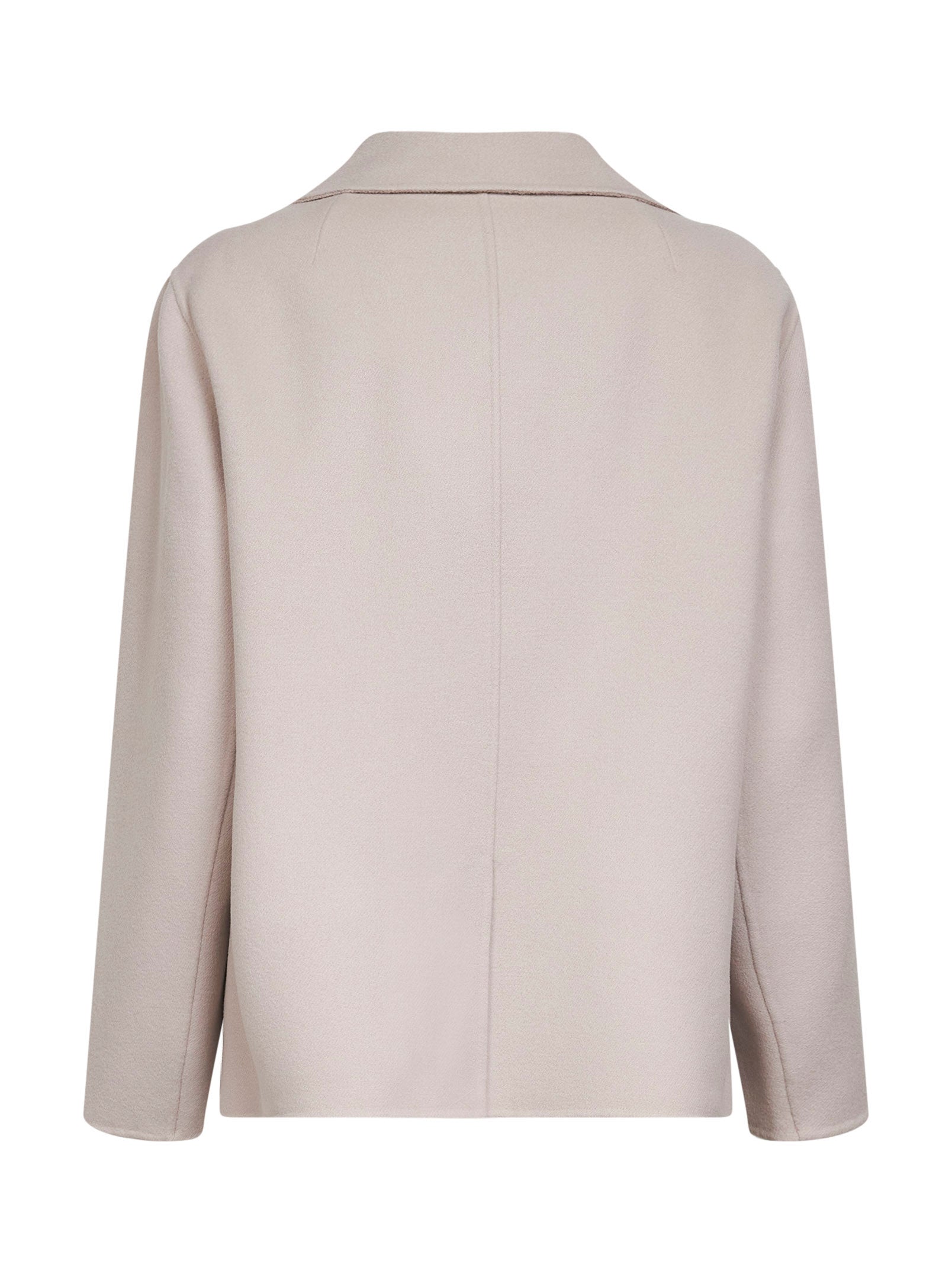 Double-Breasted Virgin Wool Coat — Beige