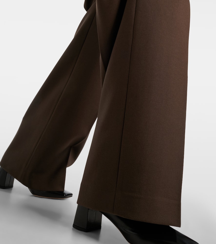 Virgin wool straight-leg pants