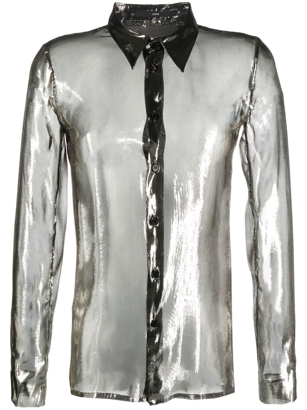 Lamé-effect long-sleeved shirt - Gold