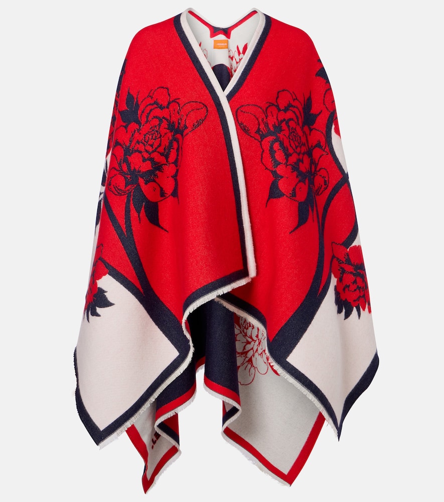 Soul floral wool and silk poncho