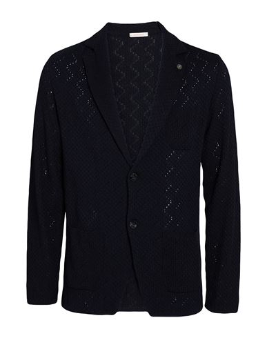 Man Cardigan Midnight blue Size S Cotton, Acrylic