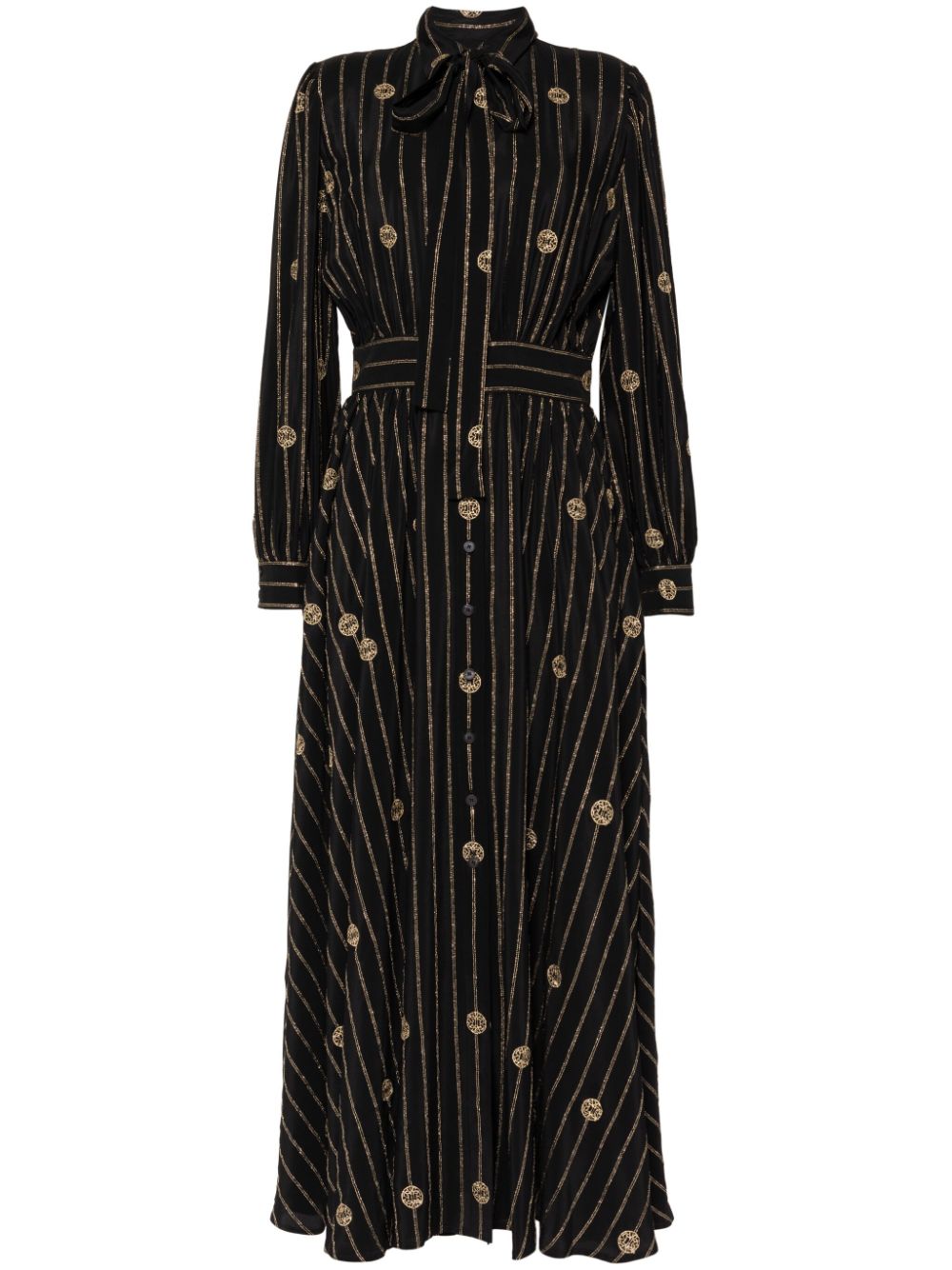 Metallic pinstripe dress - Black