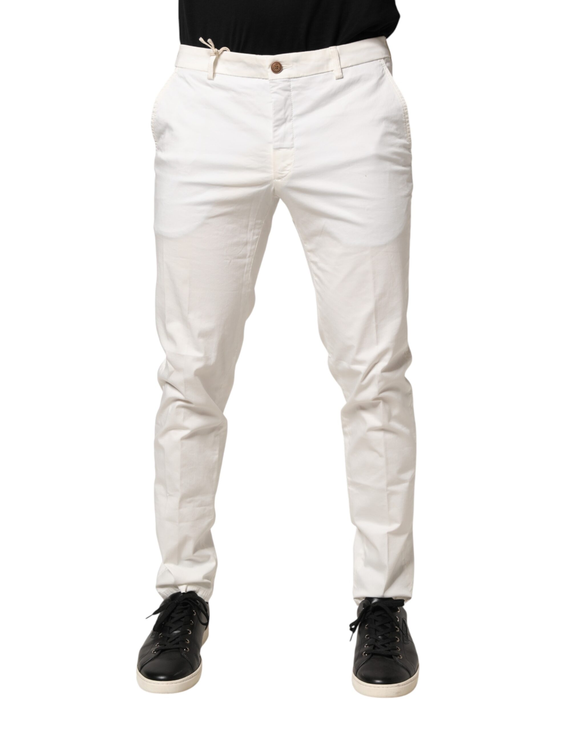 Domenico Tagliente White Tapered Dress Formal Trouser Men's Pants Pre-Owned