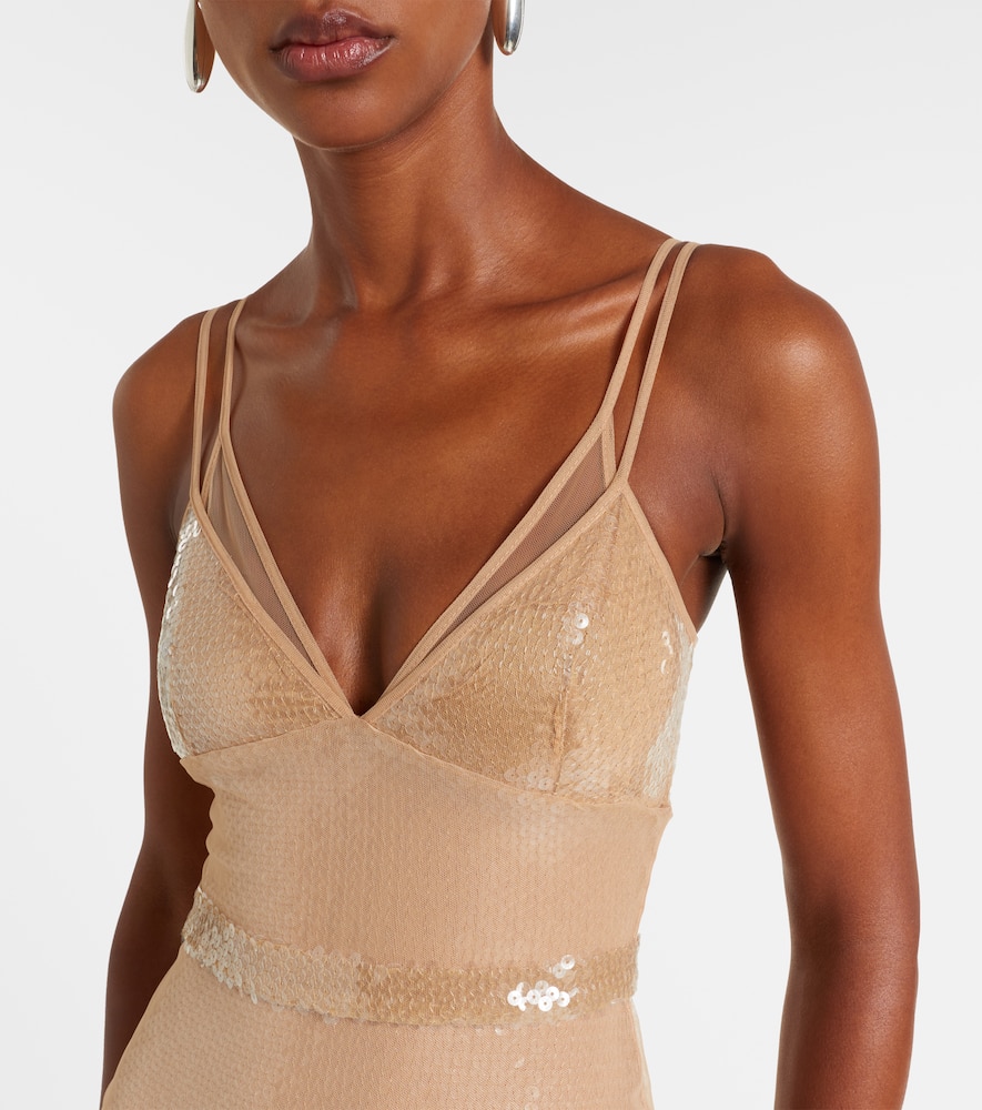 Sequined tulle gown