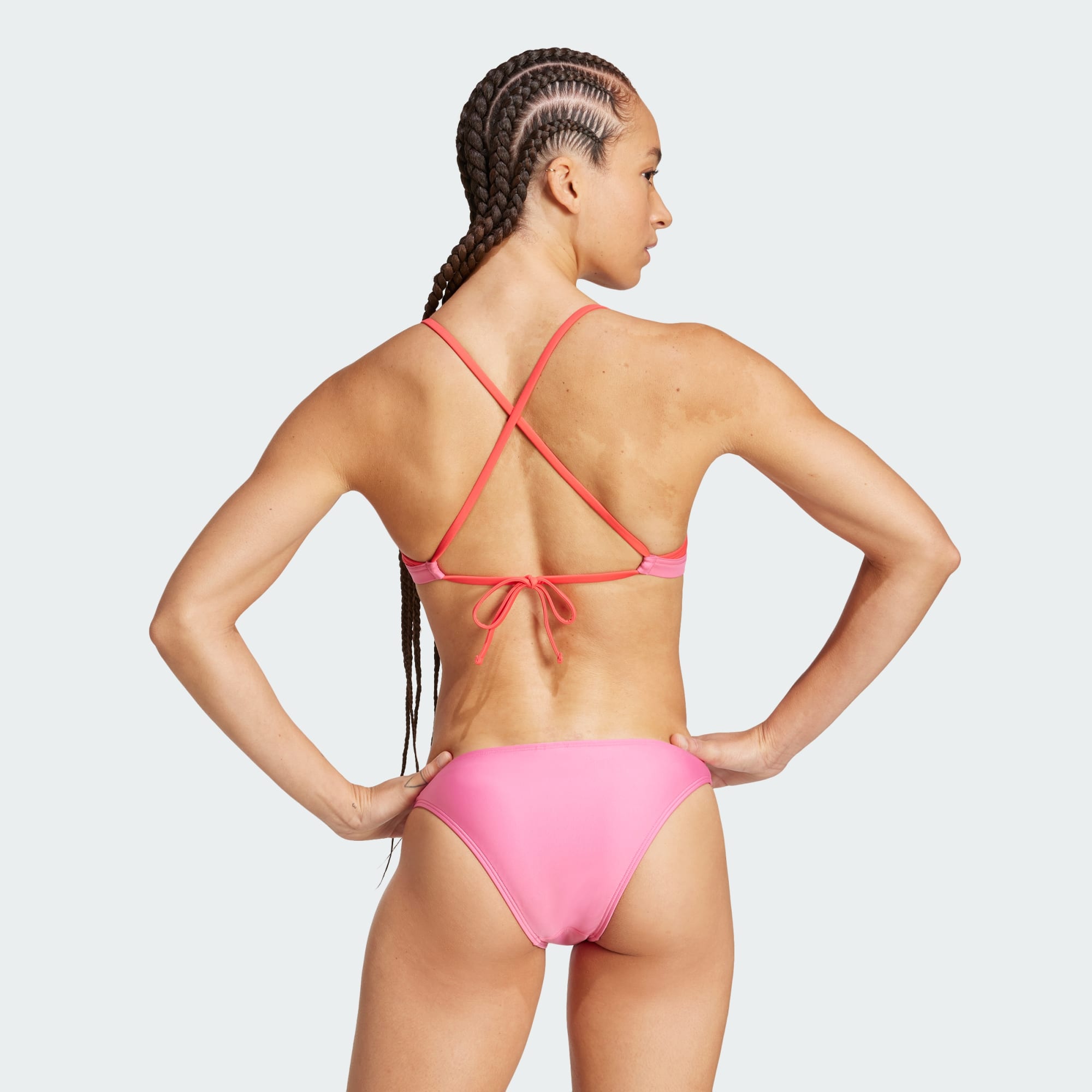 ADIDAS Sportswear Womens Padded Colorblock X-Back Bikini - Pink - Mediu