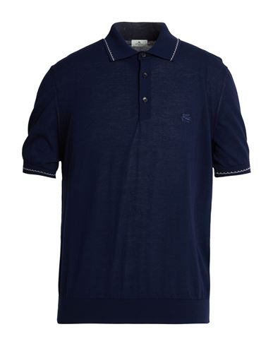 Man Polo shirt Midnight blue Size L Cotton