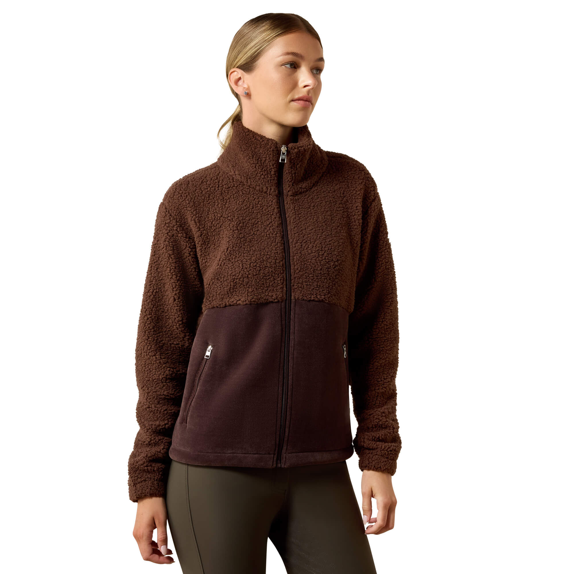 Women's Laviolette Full Zip Sweatshirt Long Sleeve in Chocolate Plum, Size Large, by