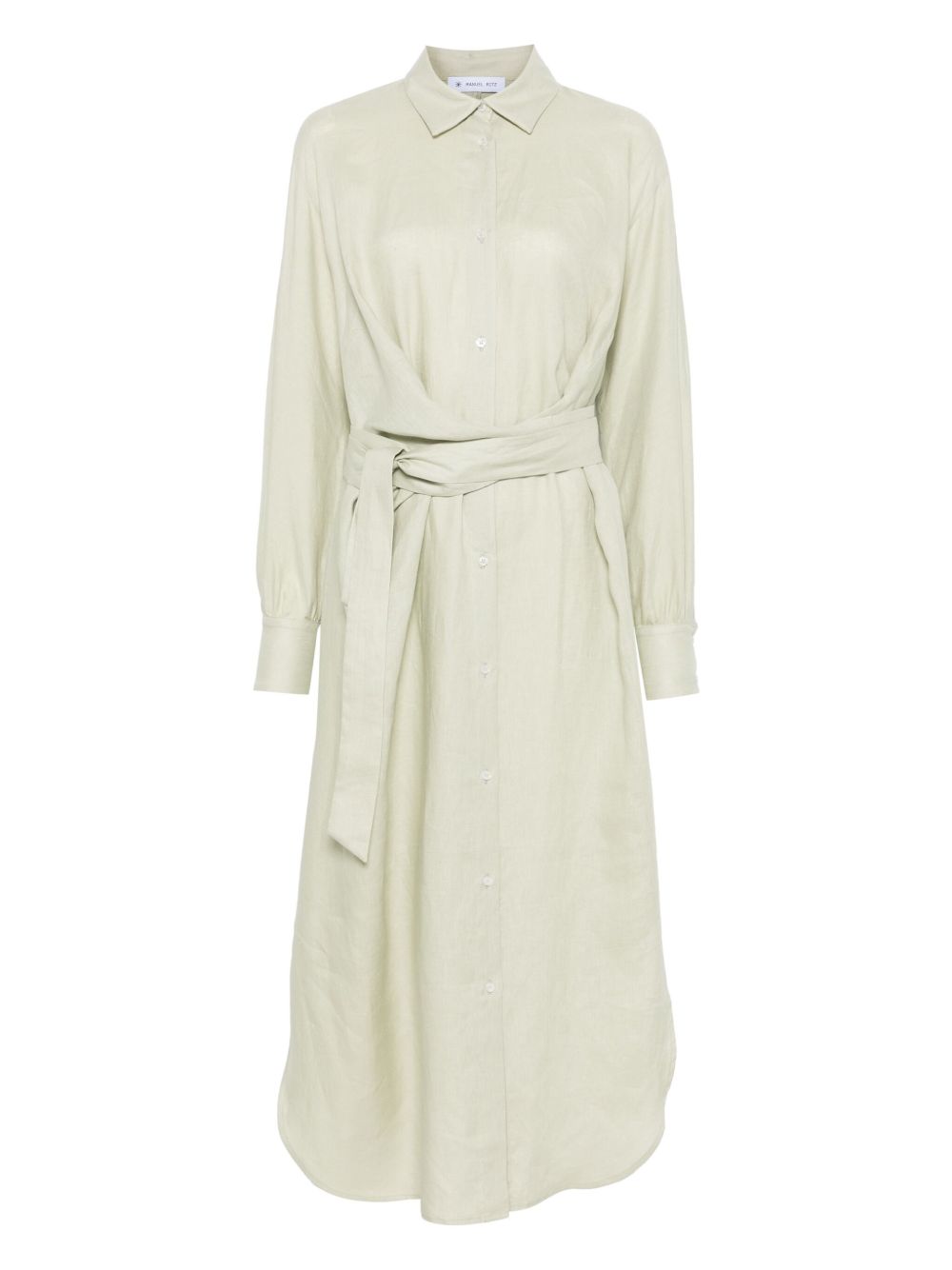 Manuel Ritz linen maxi shirt dress - Green
