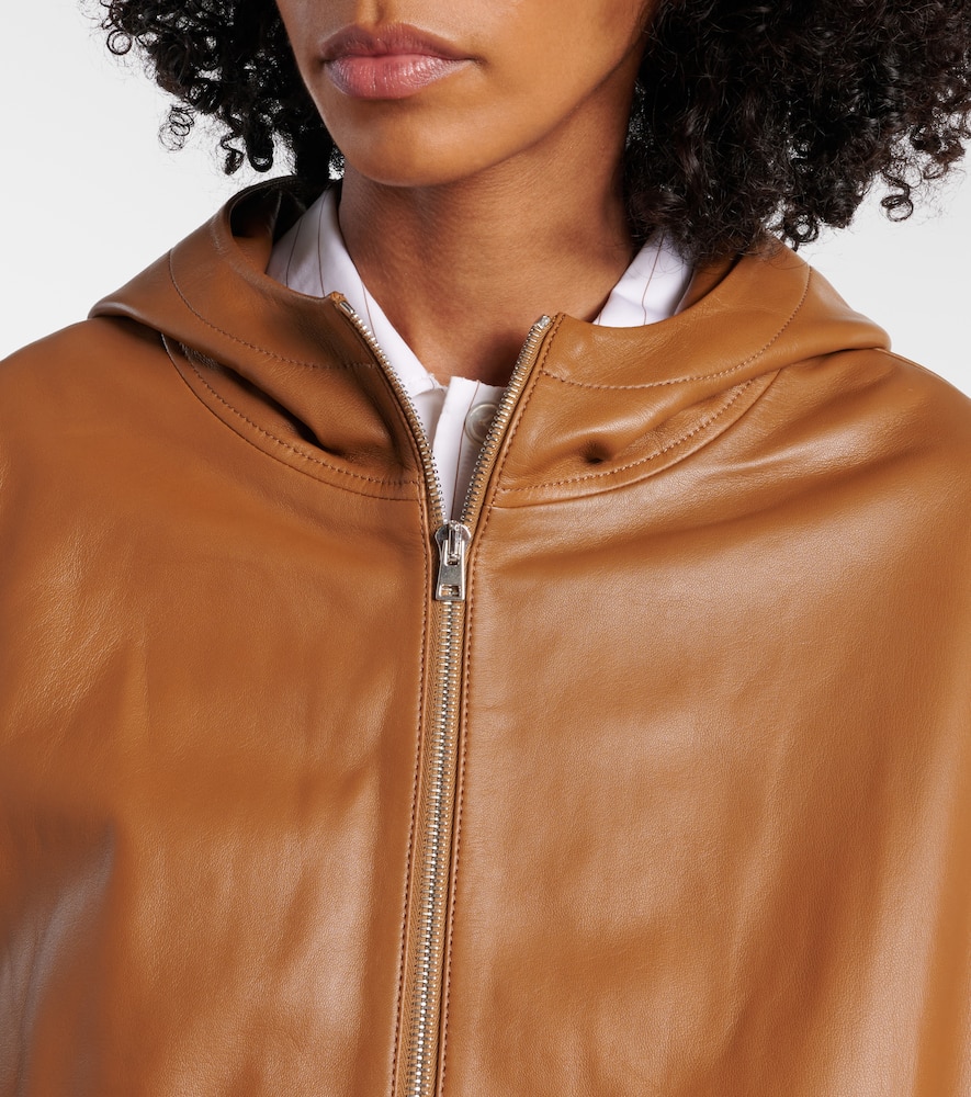 Hooded leather jacket
