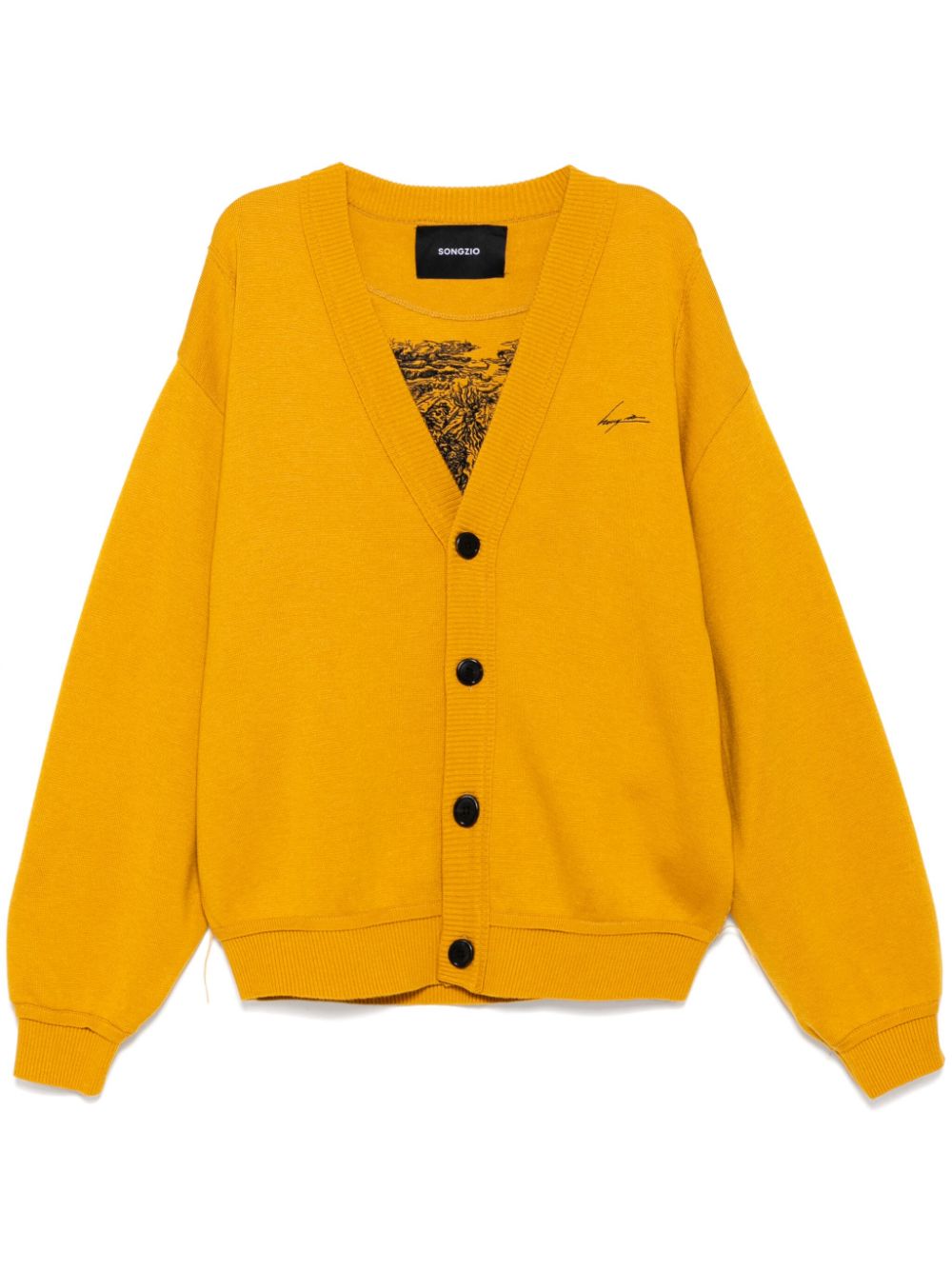 Embroidered cardigan - Yellow