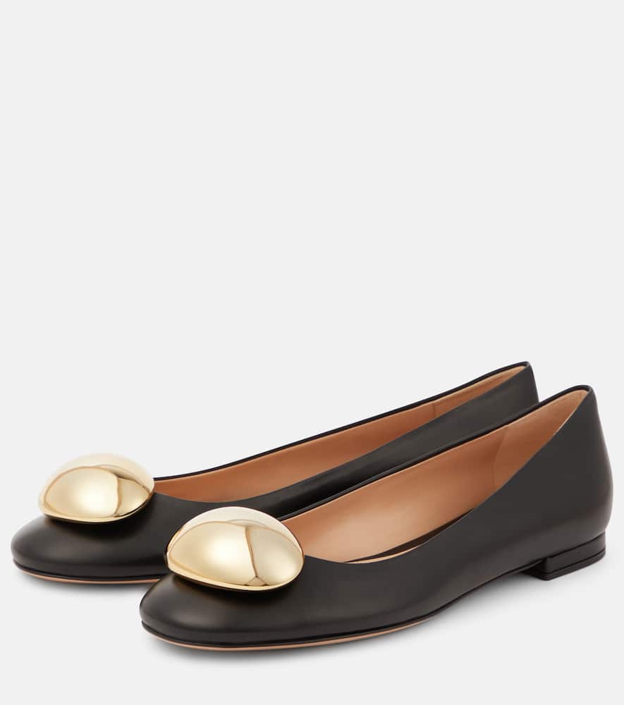 Gianvito Rossi Sphera leather ballet flats