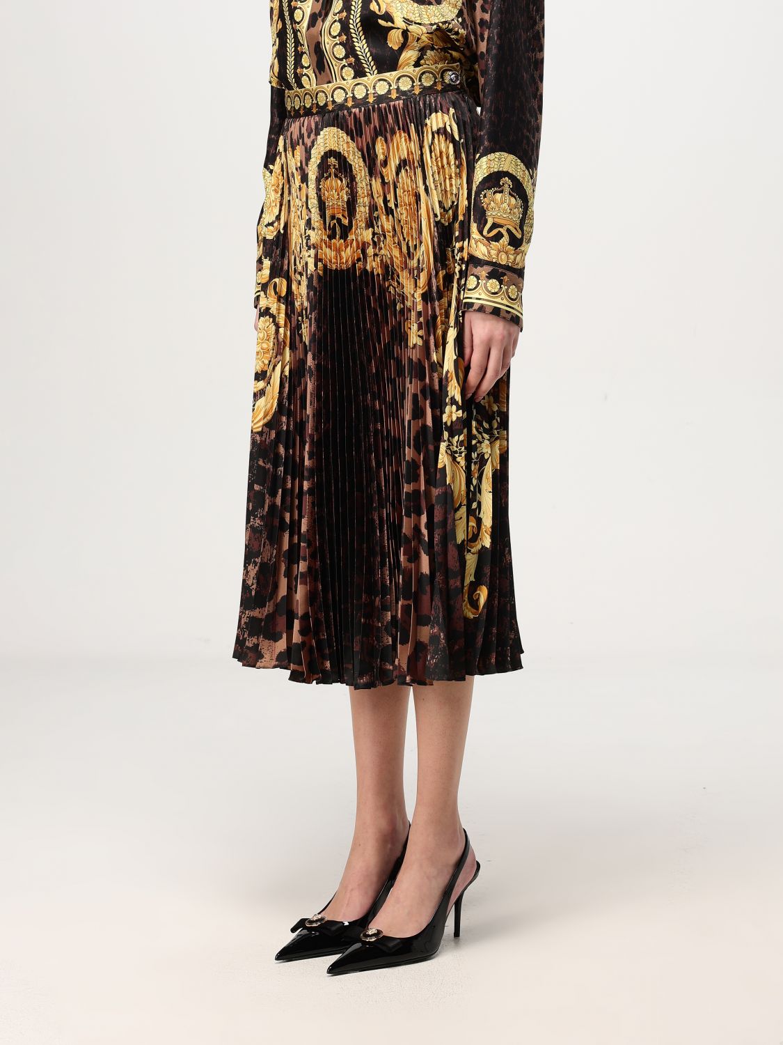 Wild Barocco pleated mini skirt - Brown