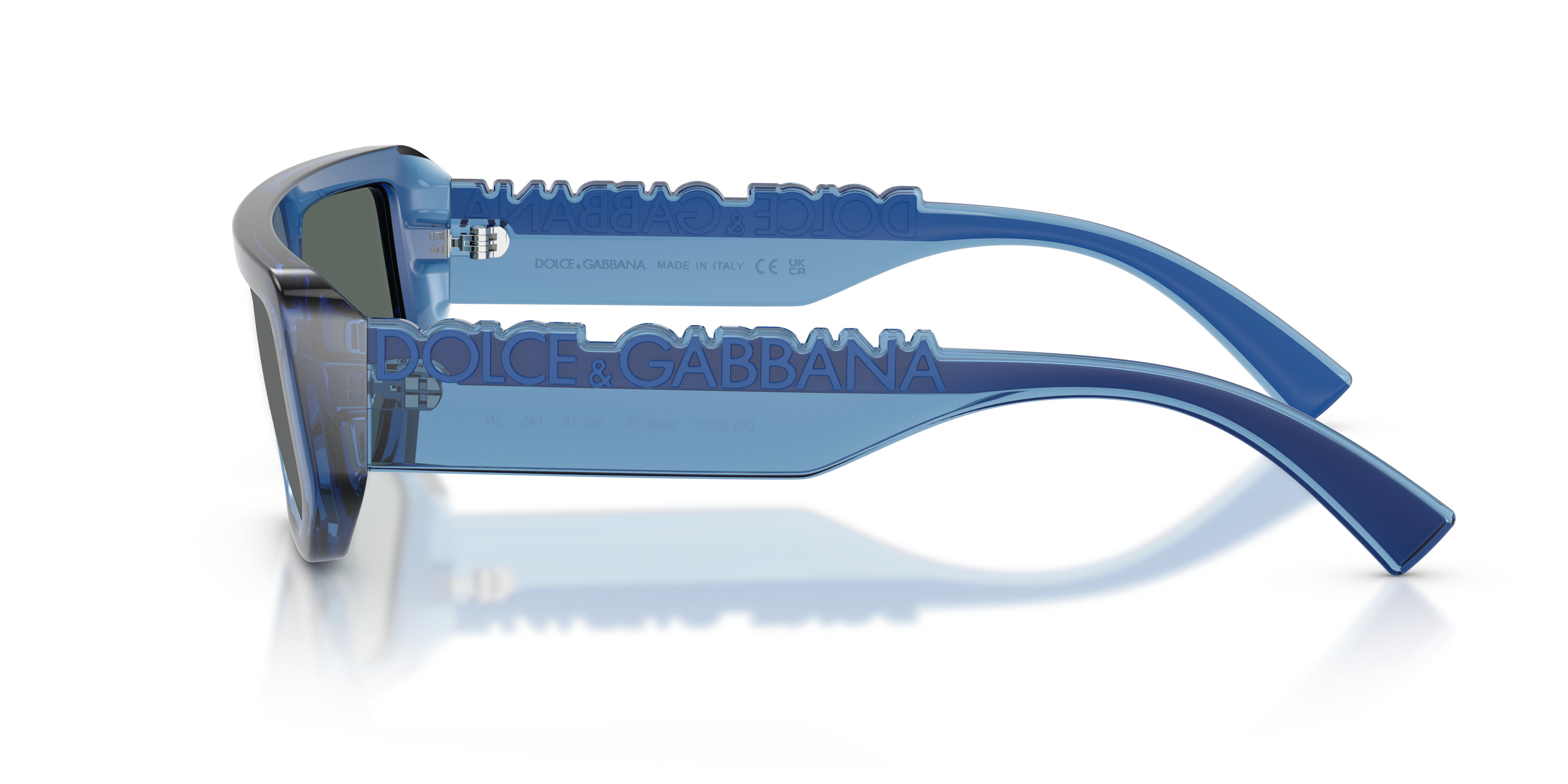 Dolce & Gabbana Unisex Dolce & Gabbana DG6203 300925 Sunglasses Injected Blue Blue Squared Norma