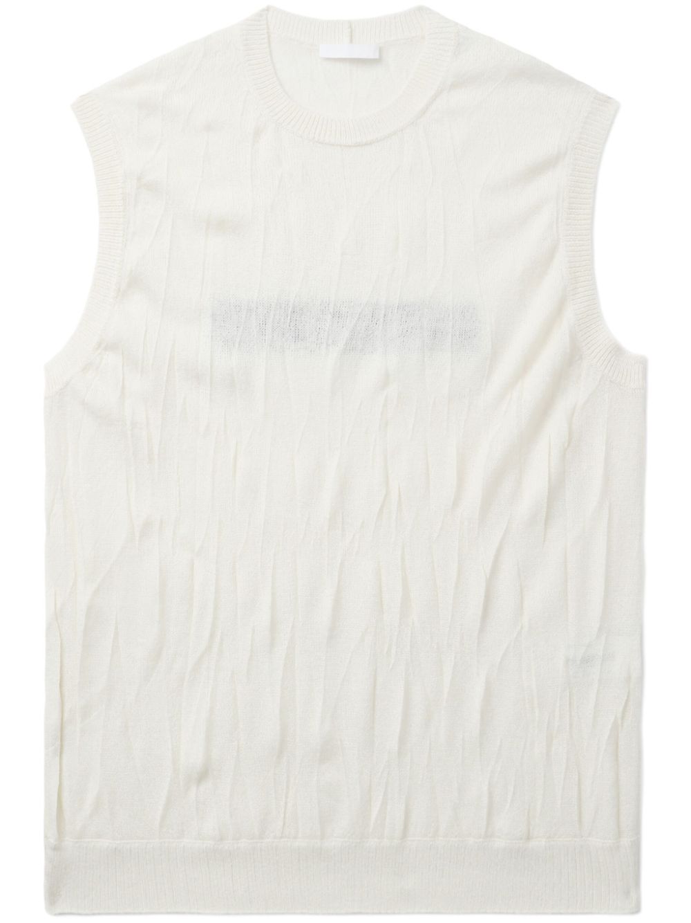 Crushed fine-knit top - Neutrals