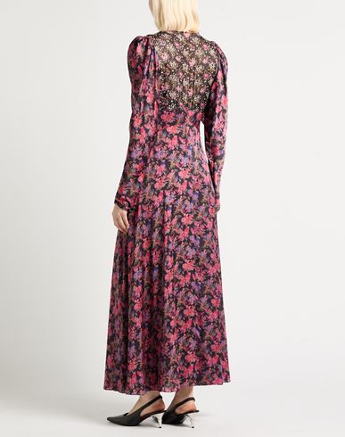 Woman Maxi dress Fuchsia Size 4 Polyester, Silk