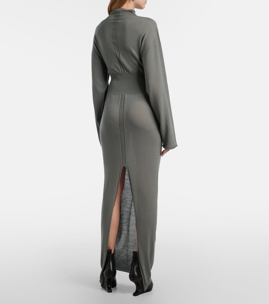 Con virgin wool maxi dress