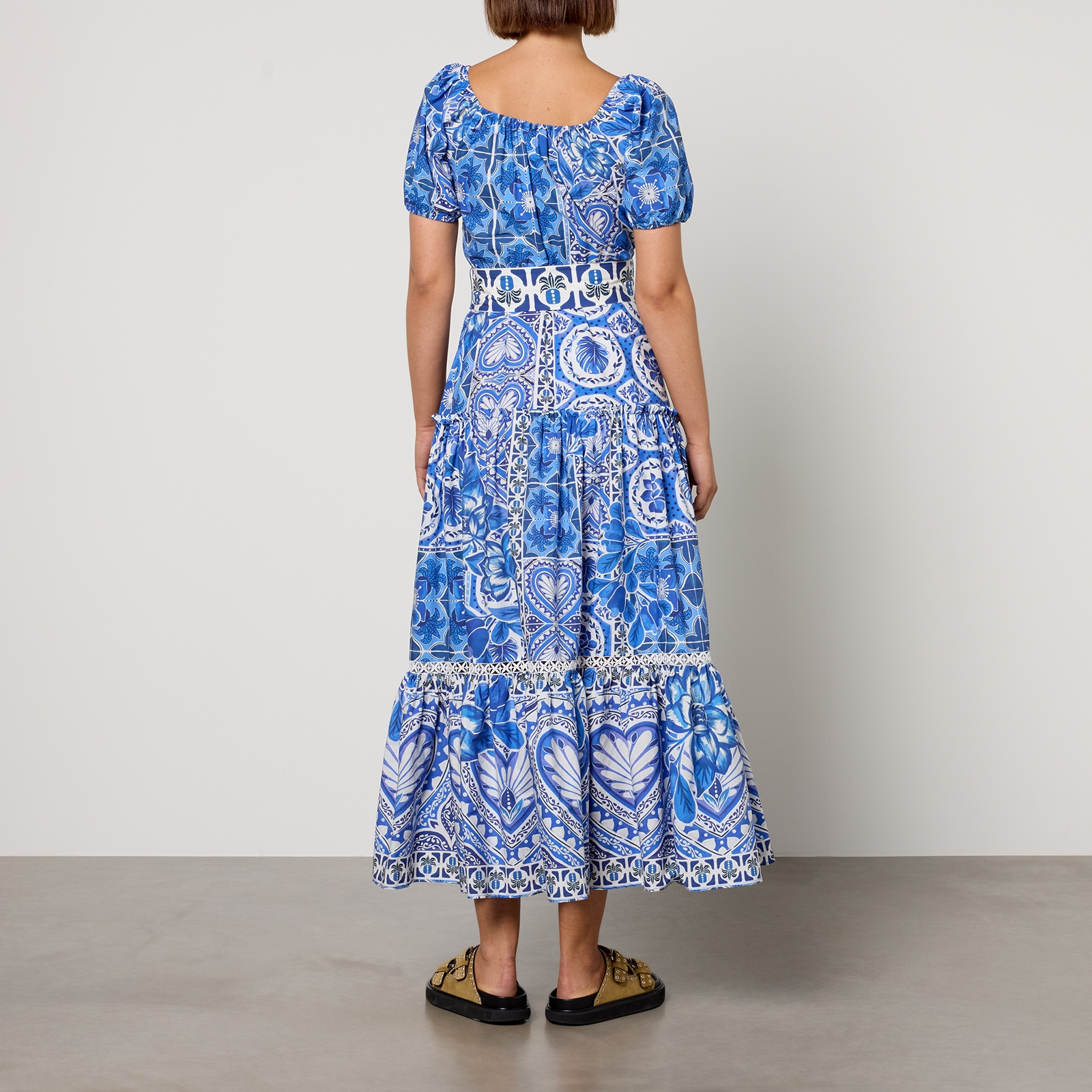 Farm Rio Printed Cotton Midi Dress - XS