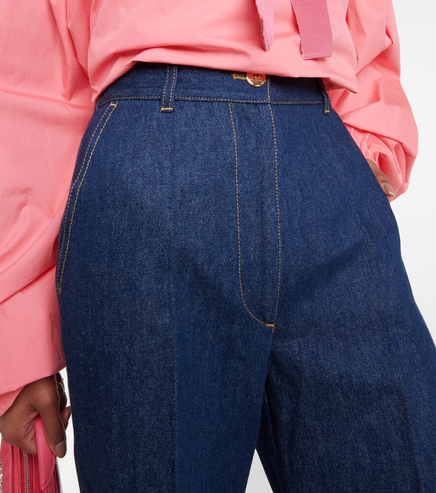 Mid-rise wide-leg jeans