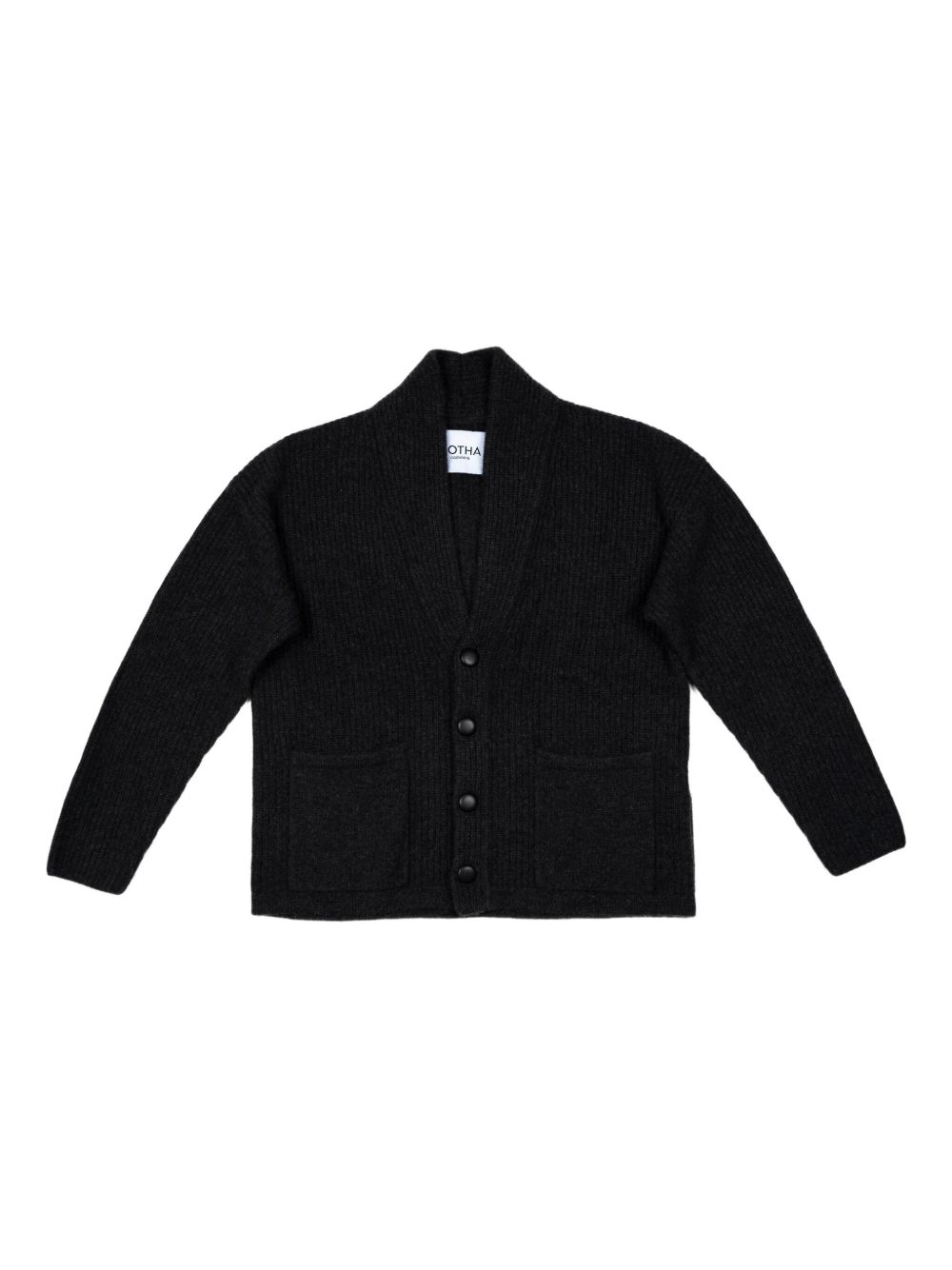 Ribbed-knit cardigan - Black