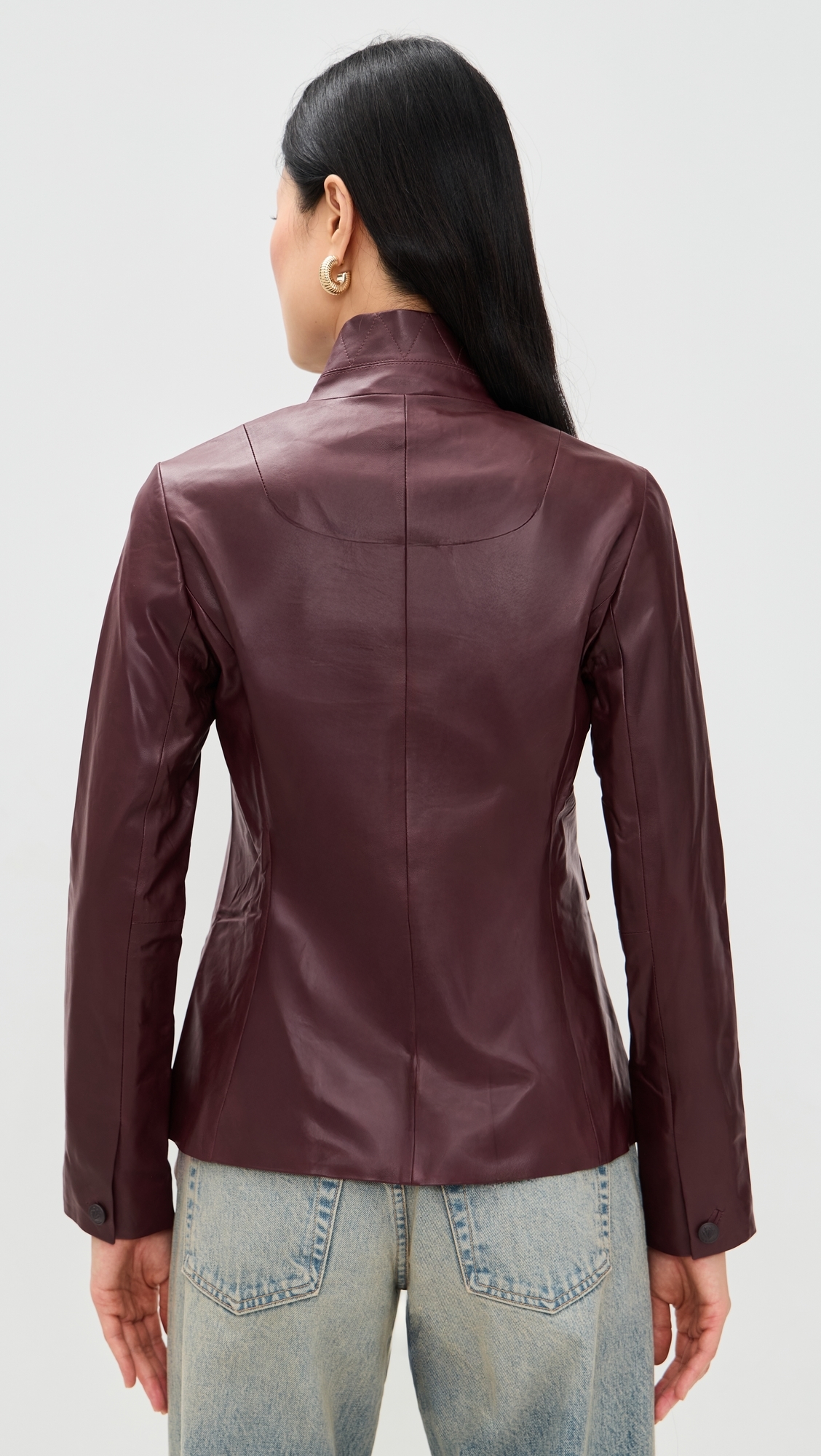 Slade Leather Blazer Brgdy