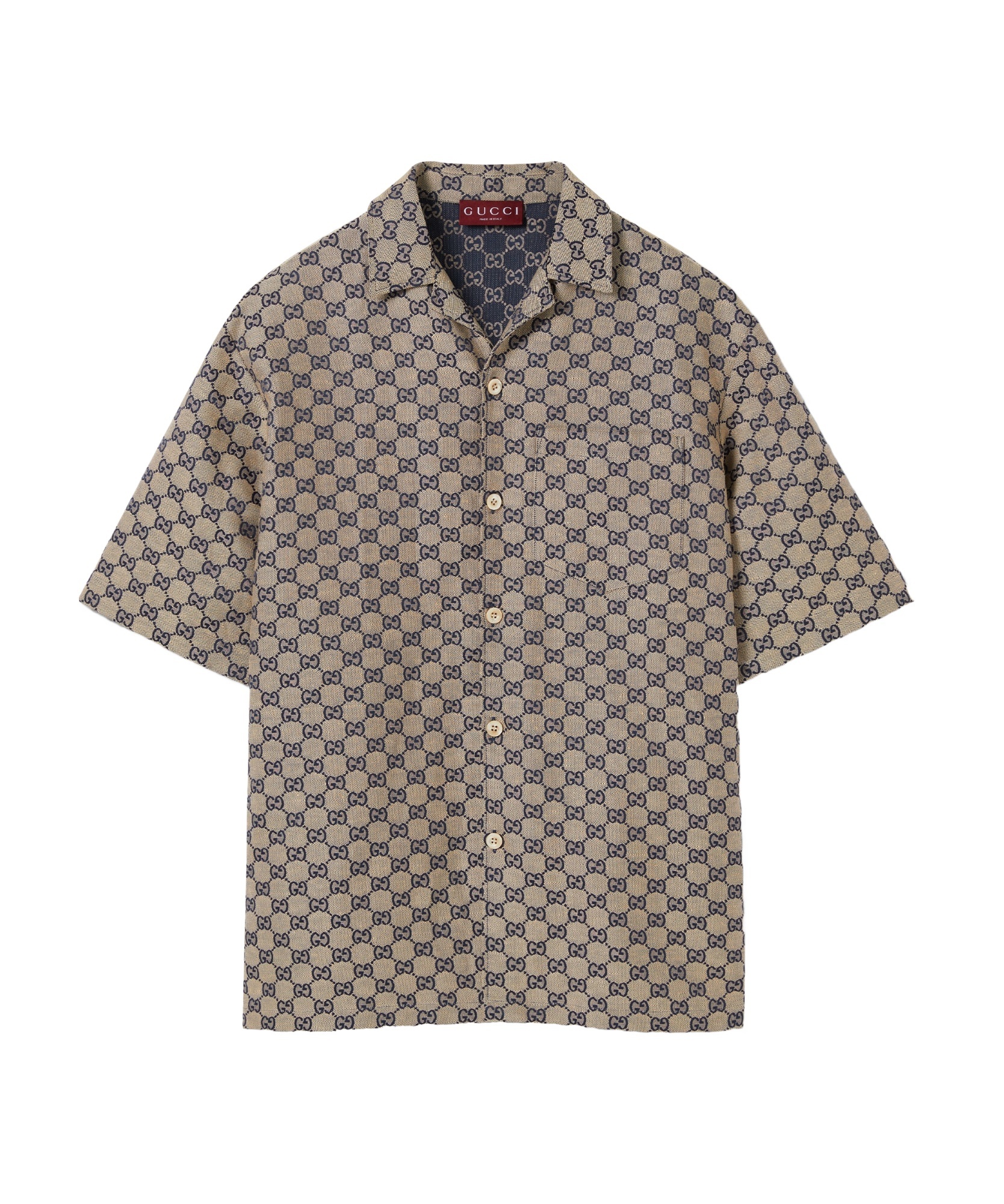GG linen blend canvas shirt