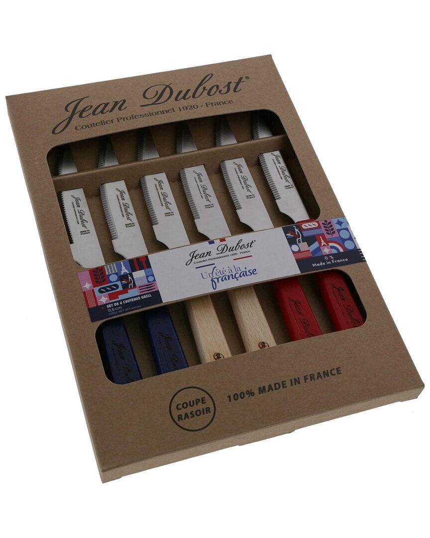 Set Of 6 Grill Beechwood Knives