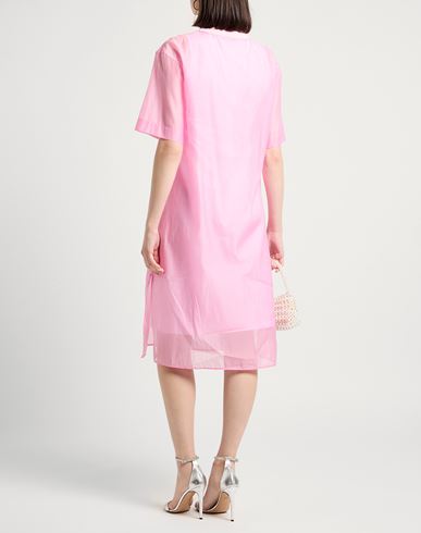 Peserico Woman Midi dress Pink Size 6 Metal, Cotton, Silk, Elastane