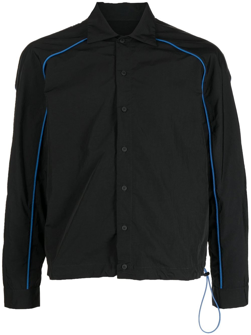 Rear-logo print shirt jacket - Black