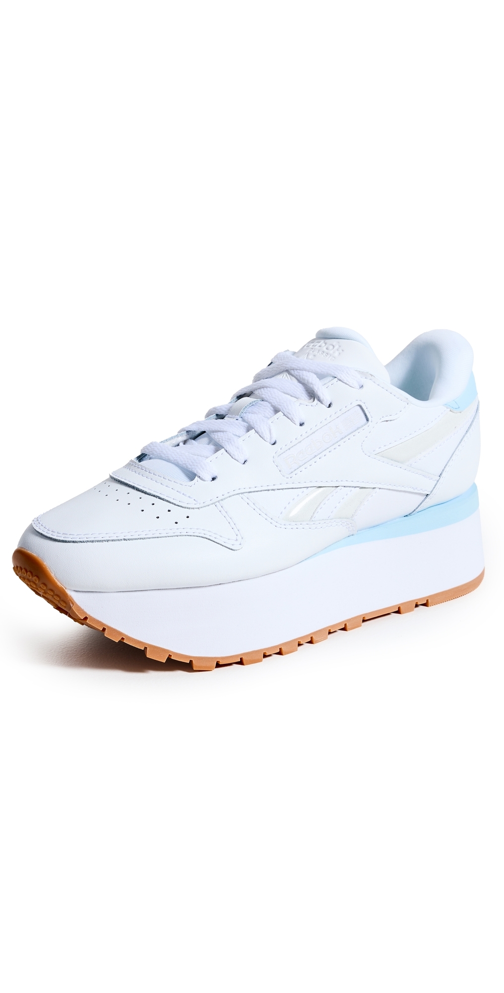 Classic Leather Triple Lift Sneakers White/White/Soft Blue