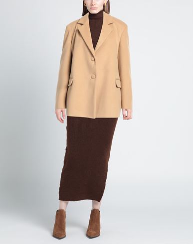 Yes London Woman Blazer Camel Size 6 Polyester, Viscose