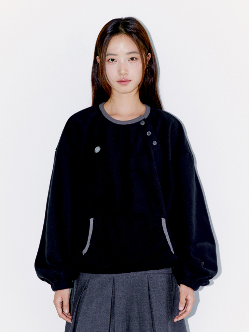DIAGONAL HENLEY FLEECE SWEATSHIRTS