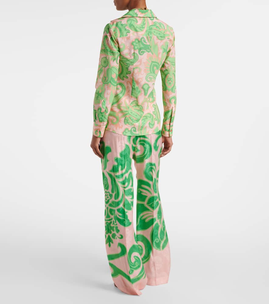 Printed cotton and silk shirt