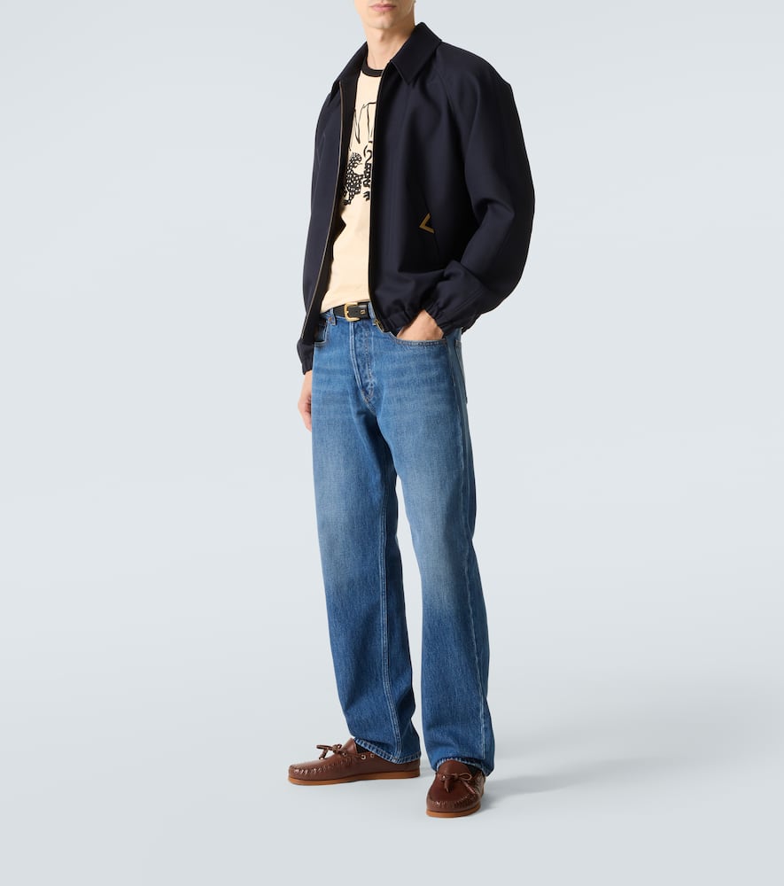 Mid-rise straight jeans