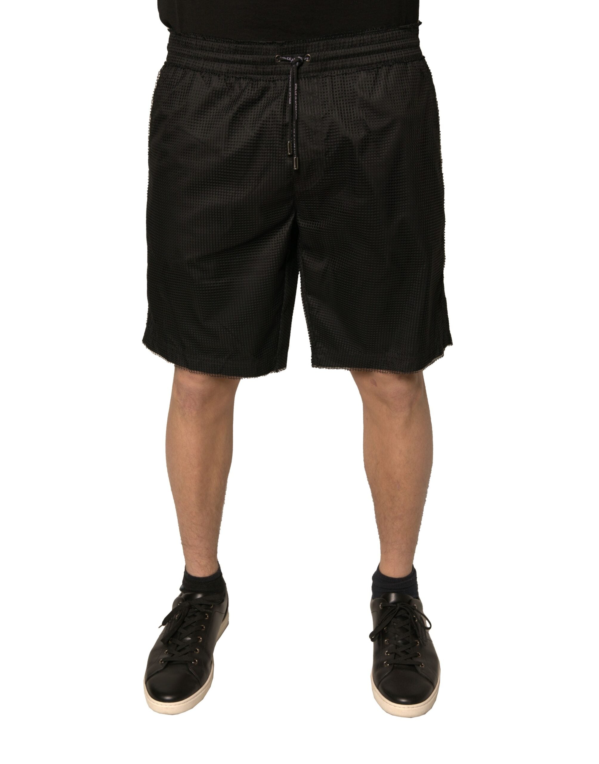 Jersey Mid-Rise Shorts — Black