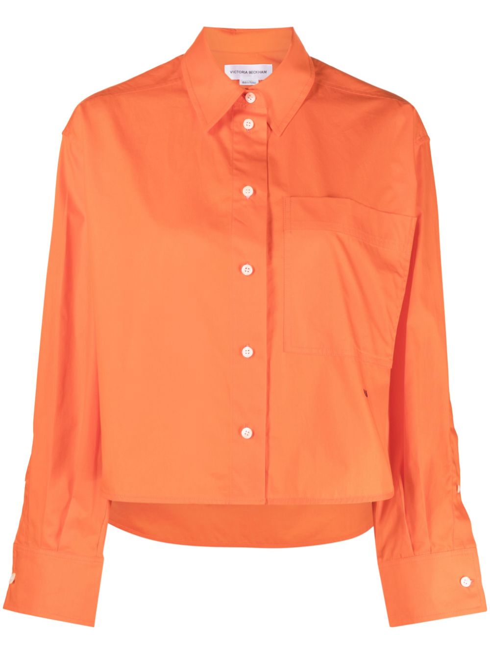 Button-up cropped shirt - White