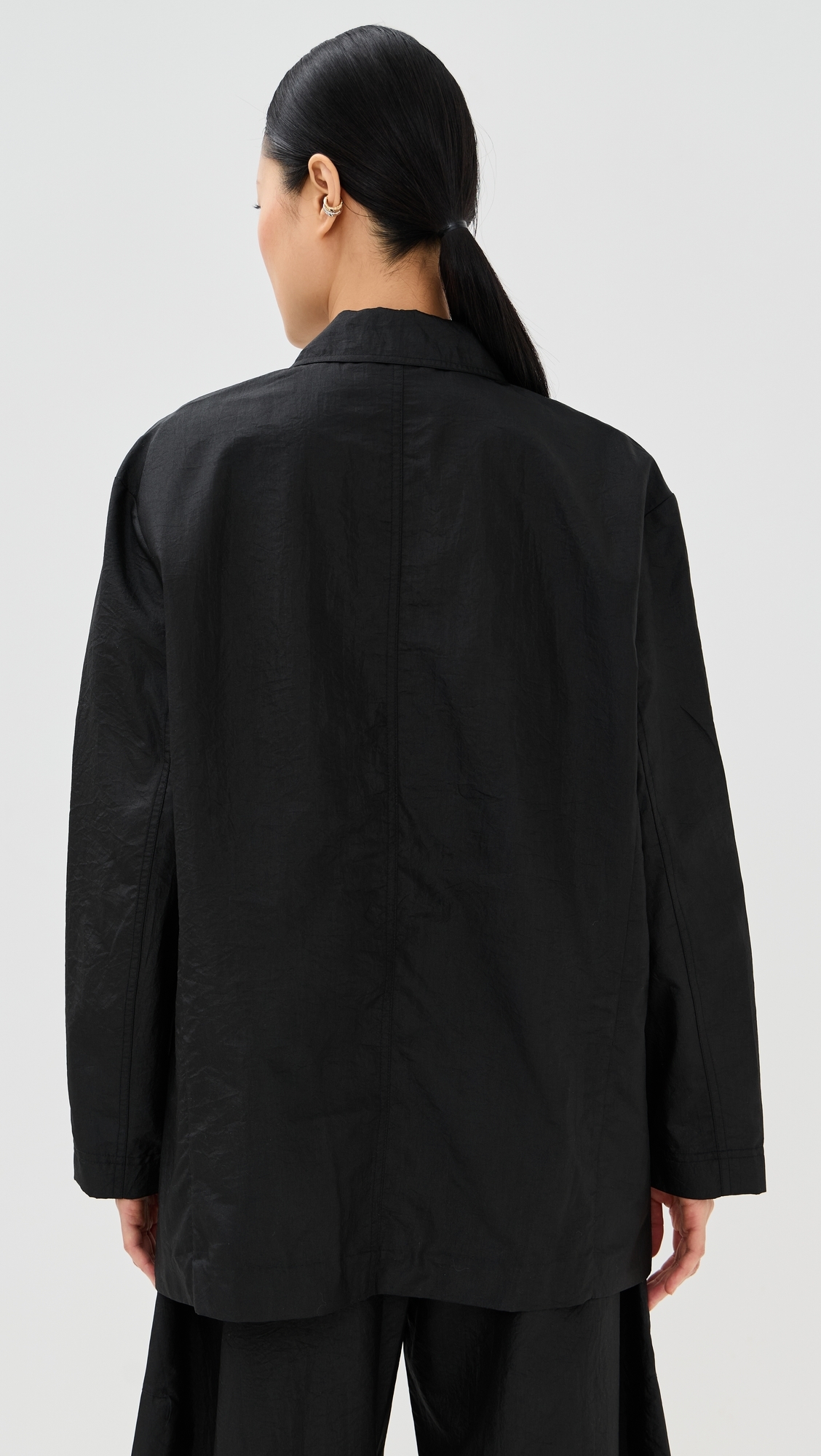 Crispy Nylon Liam Blazer Black