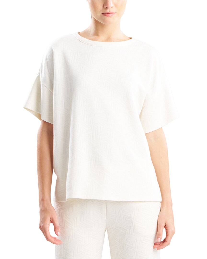 Quilted Geo Knit Jacquard Short Sleeve Top