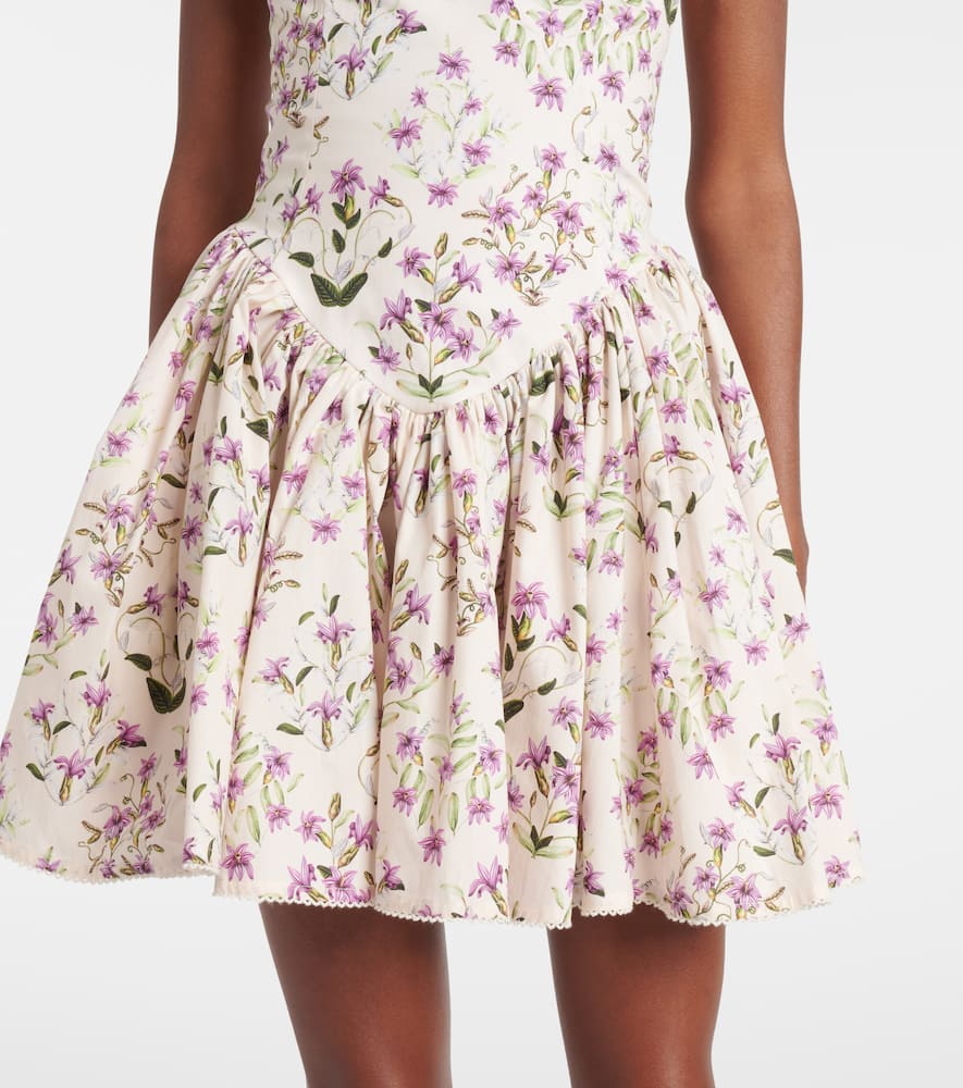 Pluma floral cotton minidress