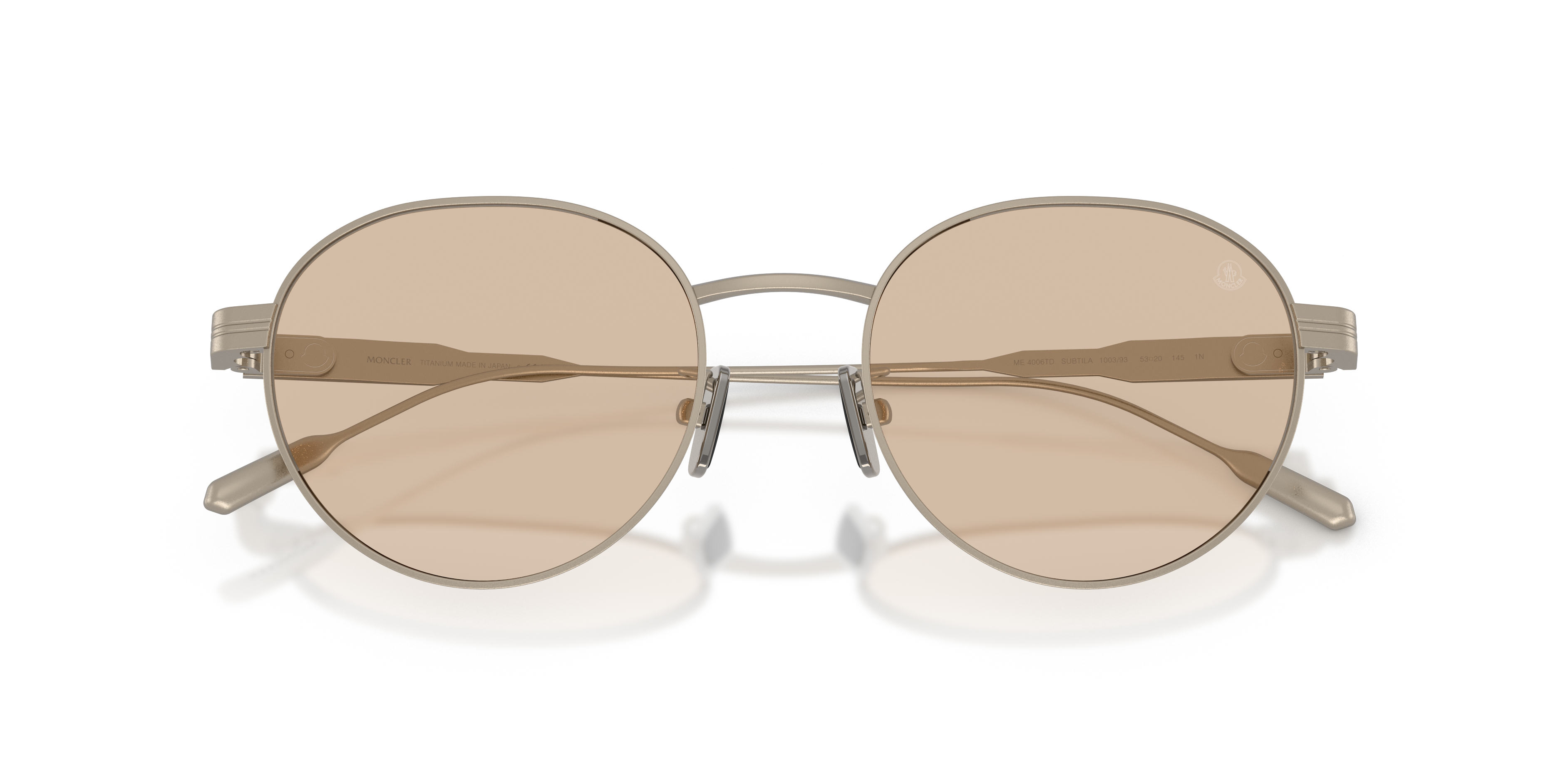 Moncler Unisex Moncler ME4006TD SUBTILA 100393 Gafas de sol Titanio Bronce Marrón Redonda Norma
