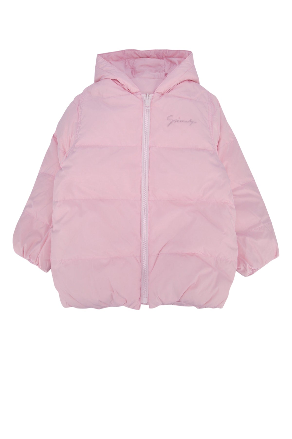 Quilted Down Down Jacket — Pink