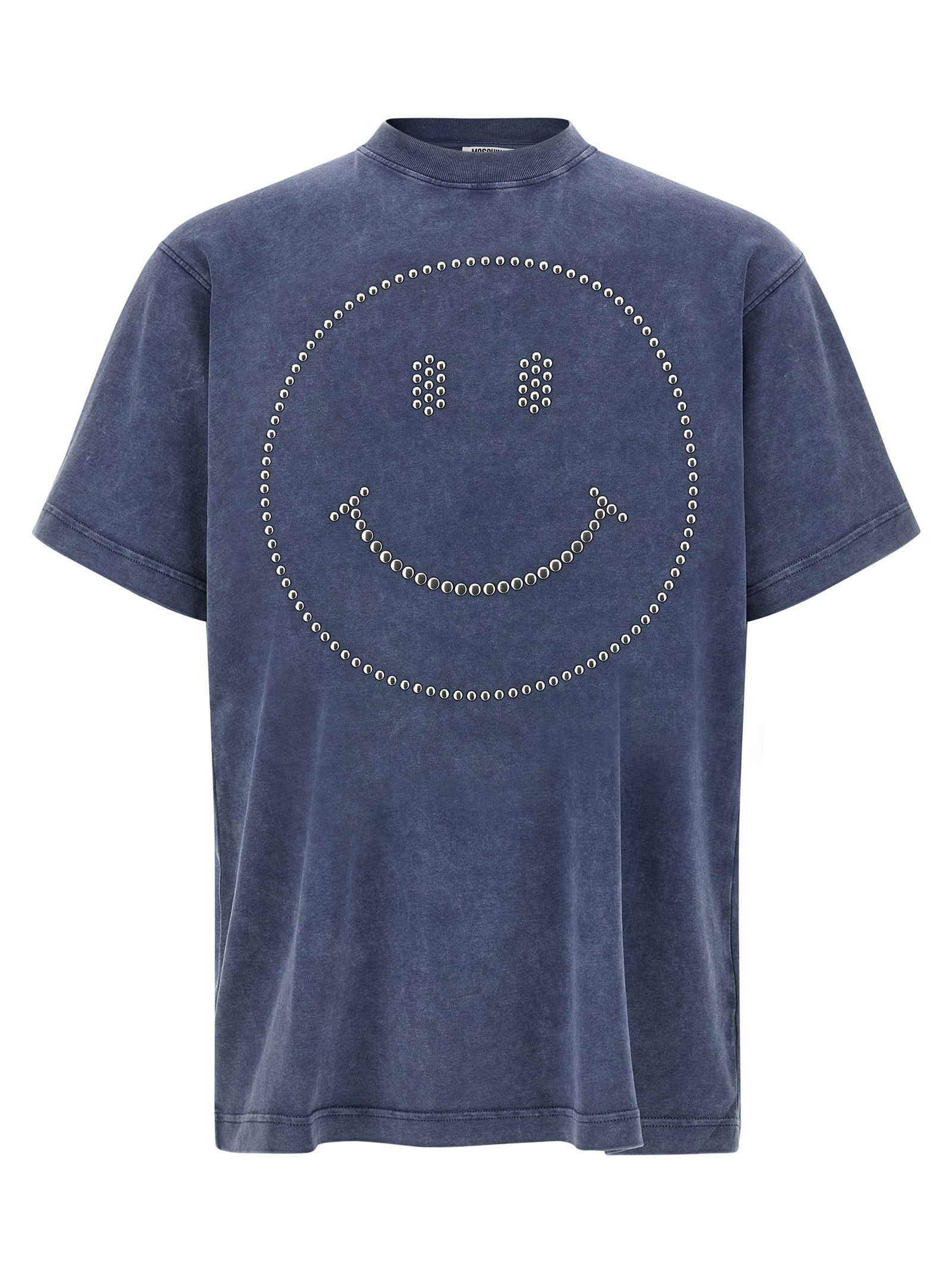 Studded Smiley T-Shirt — Blue