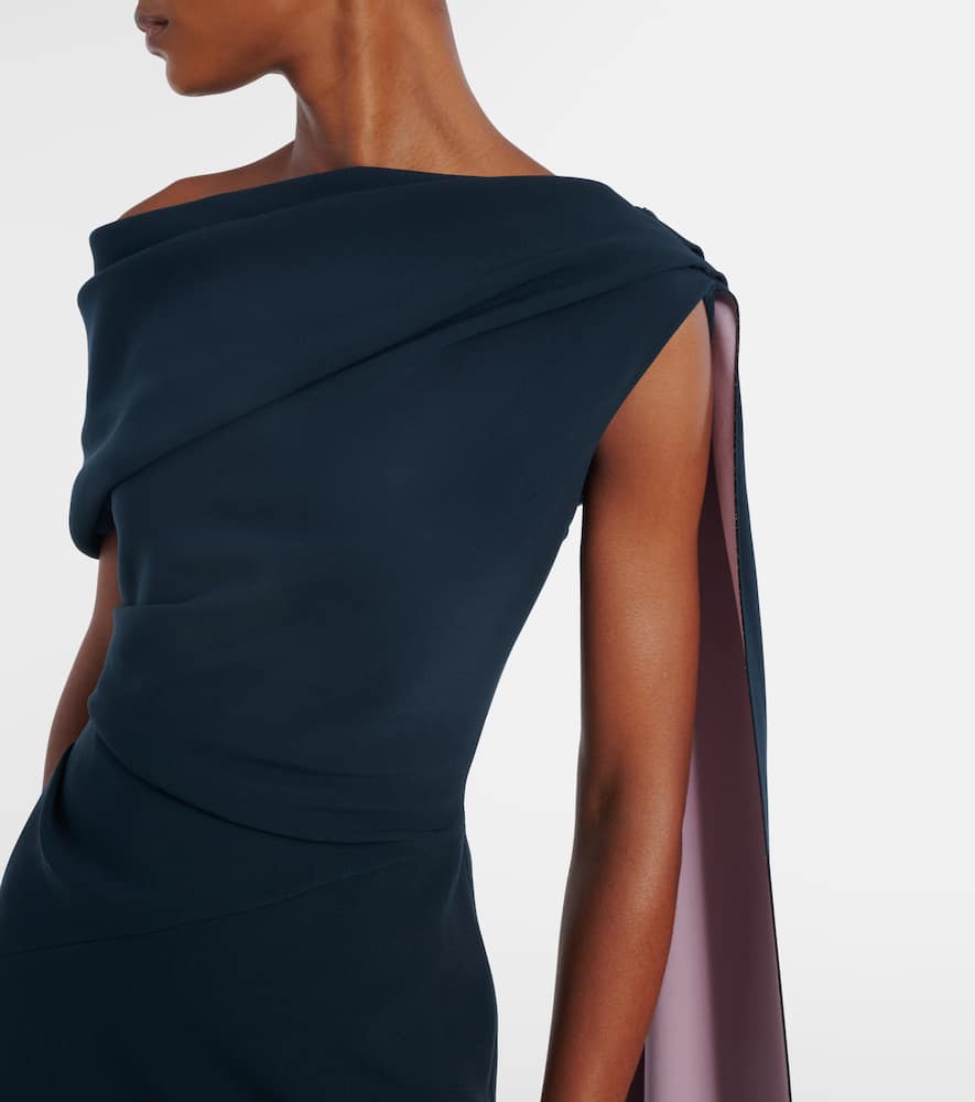 Maite caped off-shoulder midi dress
