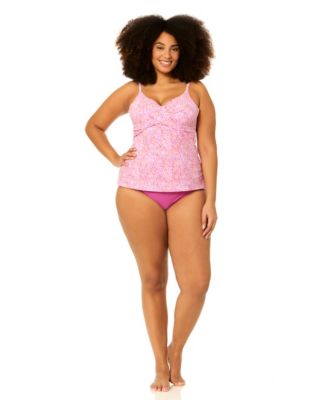 Plus Size Underwire Aries Printed Swim Tankini Top Bottoms