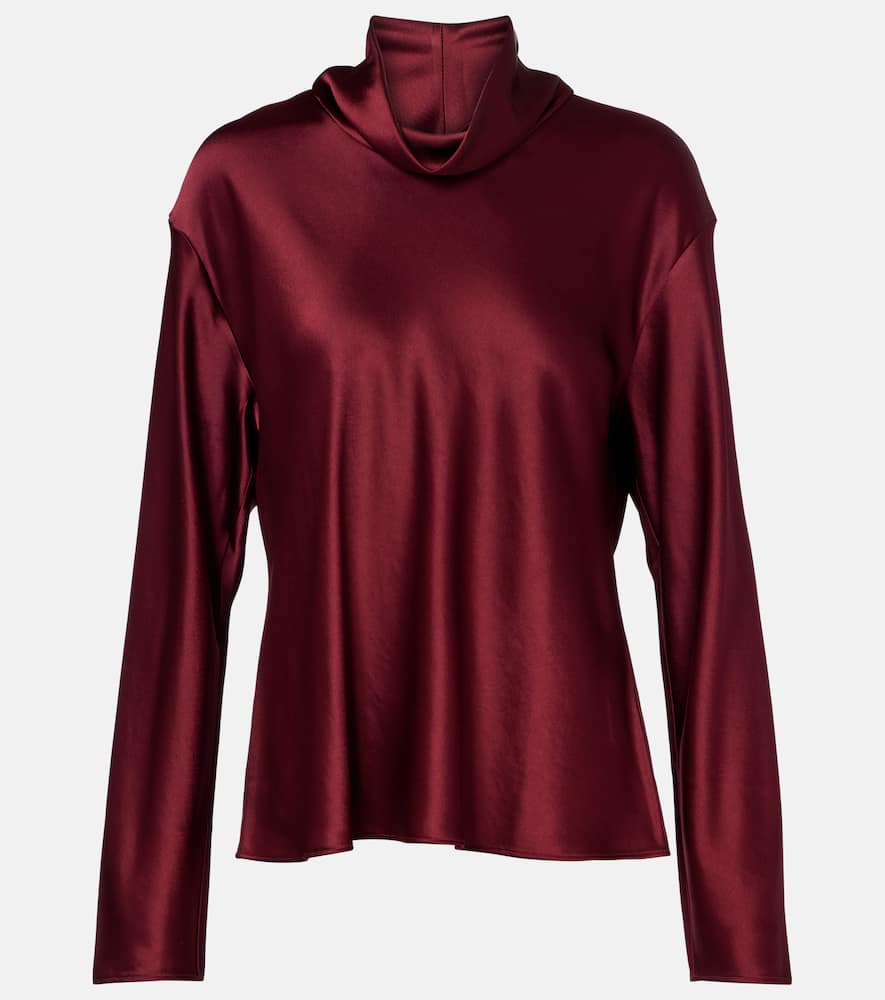 Barb satin turtleneck top